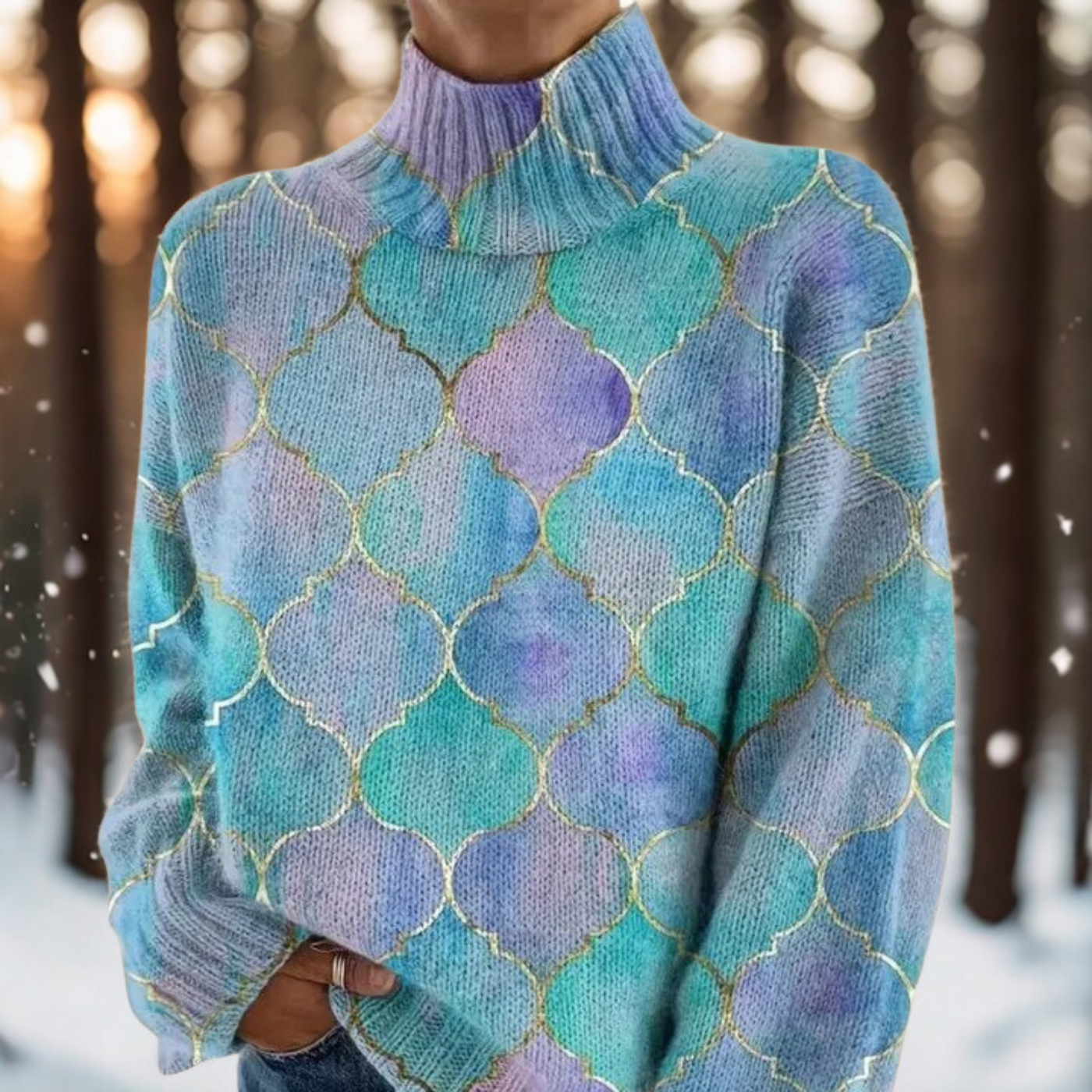 Aurora | Blød Gradient Strikket Turtleneck Sweater Nustrella