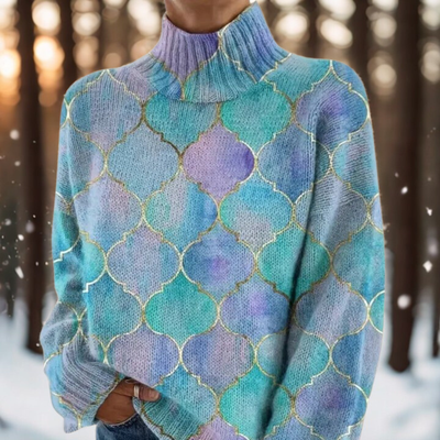 Aurora | Blød Gradient Strikket Turtleneck Sweater Nustrella